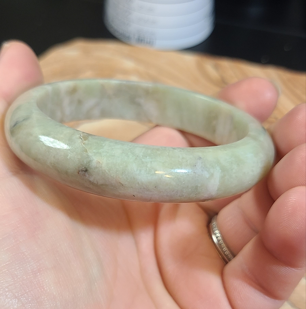 Solid Jade Bangle Bracelet - image 4